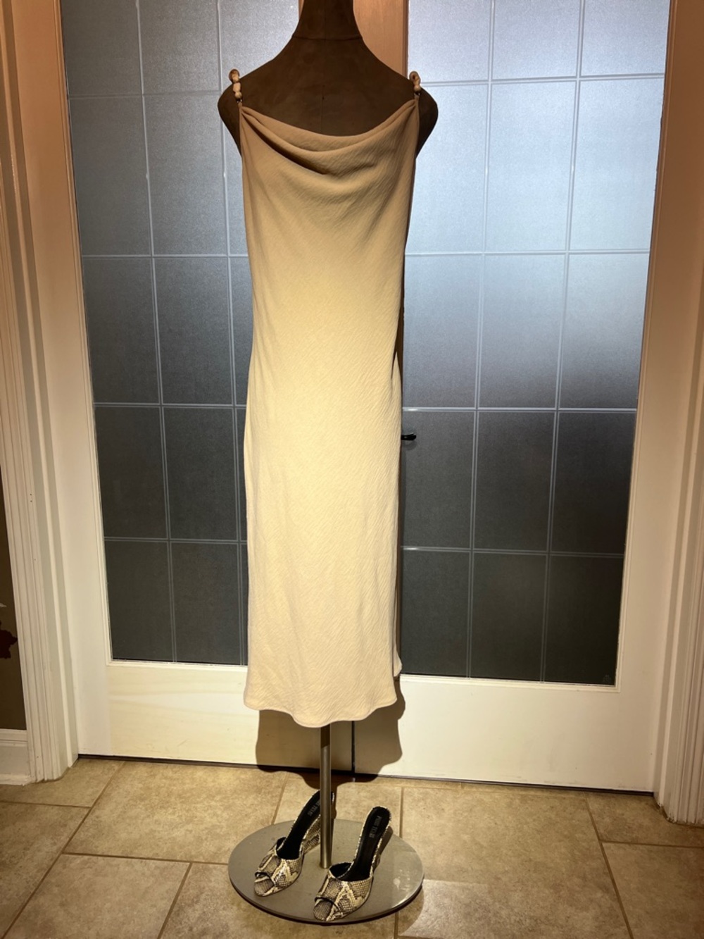 bebe Cream (Sand) Midi Slip Dress